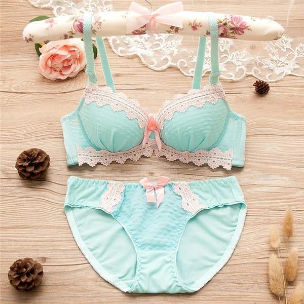 Cotton Net Lace Work Padded Bikini Set