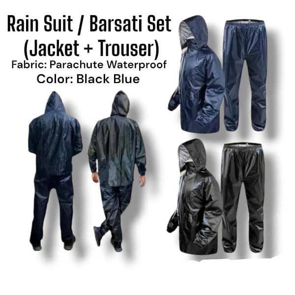 2 Pcs Parachute Rain Suit