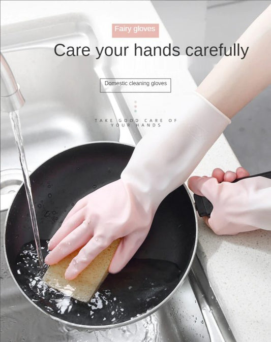 1pair Silicone Cleaning Gloves Dishwashing Cleaning Gloves Scrubber Dish Washing Sponge Rubber Gloves Cleaning Tools(random Color )