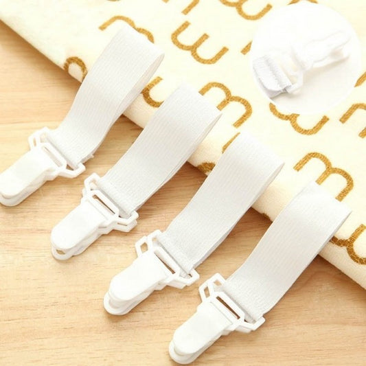 4pcs Bed Sheet Holder Bed Sheet Fixing Band Retaining Clip Skid Resistance Elastic Cord