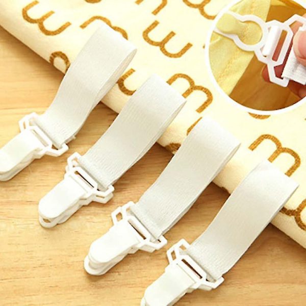 4pcs Bed Sheet Holder Bed Sheet Fixing Band Retaining Clip Skid Resistance Elastic Cord