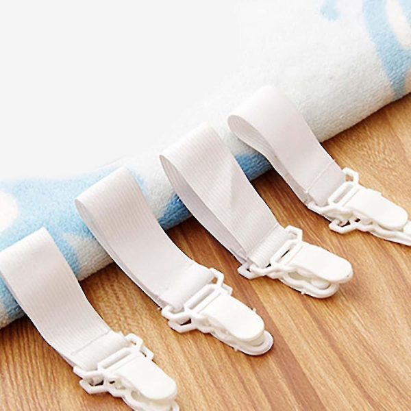 4pcs Bed Sheet Holder Bed Sheet Fixing Band Retaining Clip Skid Resistance Elastic Cord