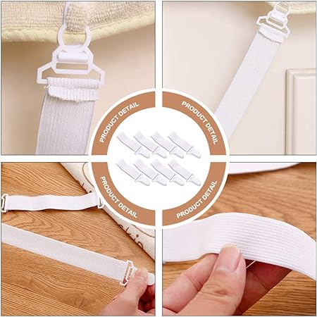 4pcs Bed Sheet Holder Bed Sheet Fixing Band Retaining Clip Skid Resistance Elastic Cord