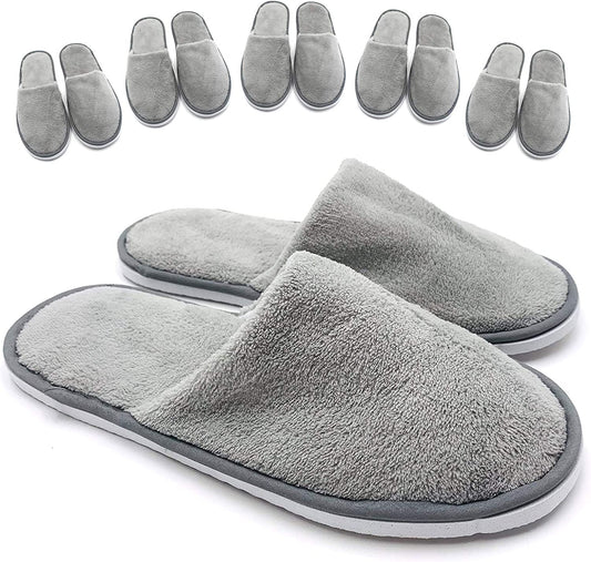 Warm Spa Slippers-Closed Toe Non Slip Disposable Hotel Slippers for Wowens Men-Thick Soft Cotton Reusable House Slippers Fit for Guests,Bathroom,Bedroom,Travel,Home,Indoor