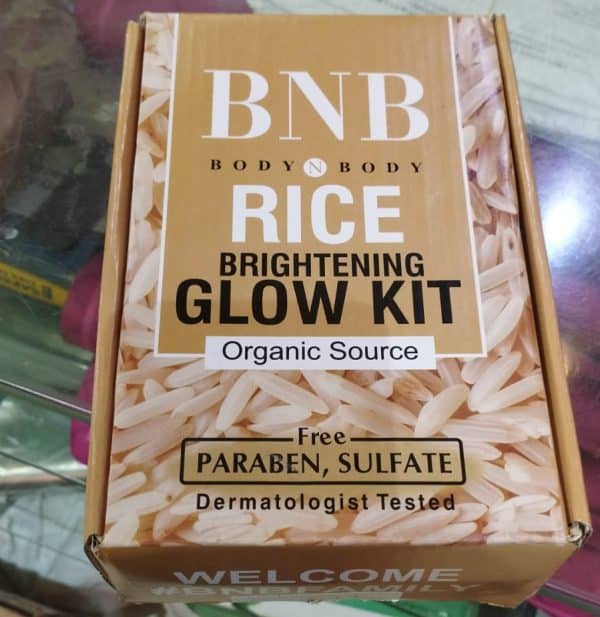 Bnb Whitening Rice Extract Bright & Glow Kit (with Box)(Bar code)