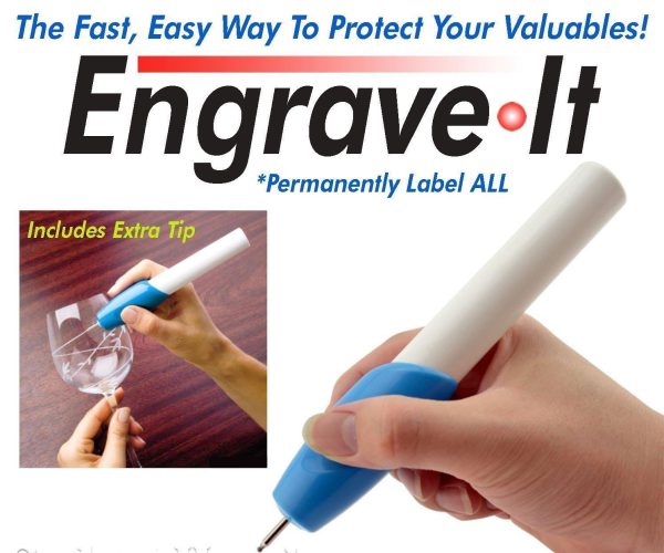 Engrave It – Carving Pen Engraver Machine For Glass, Plastic, Iron, And Steel