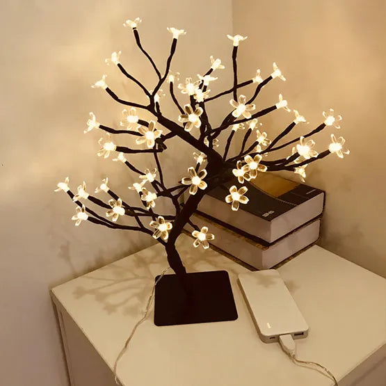 Led Cherry Blossom Bloom Light Trees Table Lamp