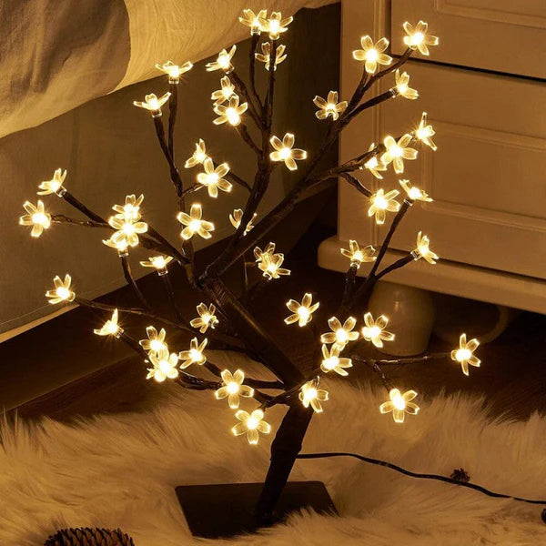 Led Cherry Blossom Bloom Light Trees Table Lamp