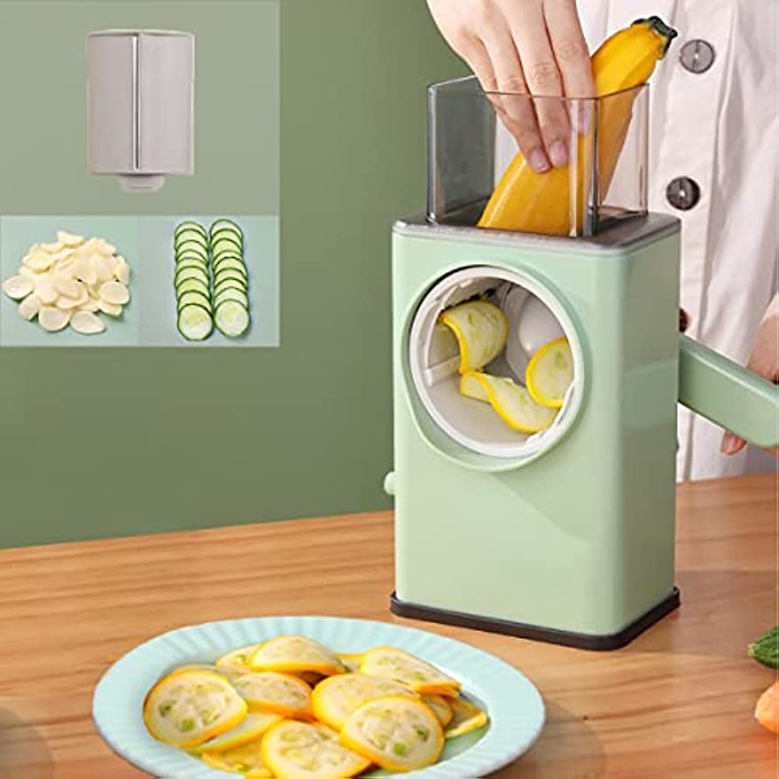 Multifunctional Rotary Vegetable Cutter 3 In 1 Manual Vegetable Slicer Rotary Cheese Grater Shredder Potato Chopper Carrot Cutter Peeler Maker