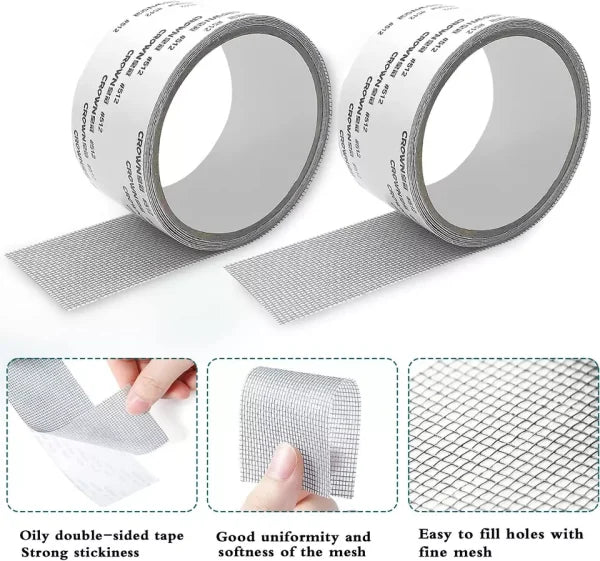 Mesh Roll Tape Window Screen Repair Patch | Keep Mosquitoes Out With Our Anti-insect, Self-adhesive Mesh Patch Tape – 8 Meters