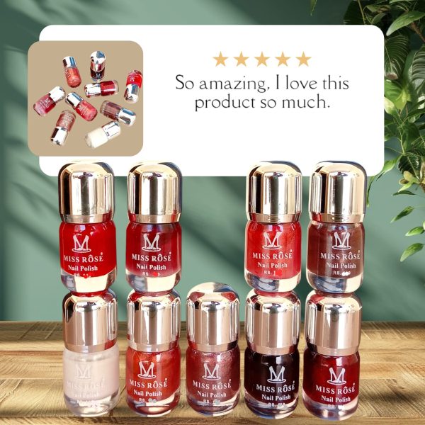 Miss Rose Nail Polish (pack Of 9)