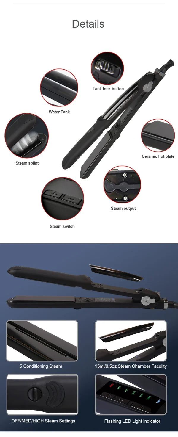 Professional Hair Straightener With Steam Option…best Quality Digital