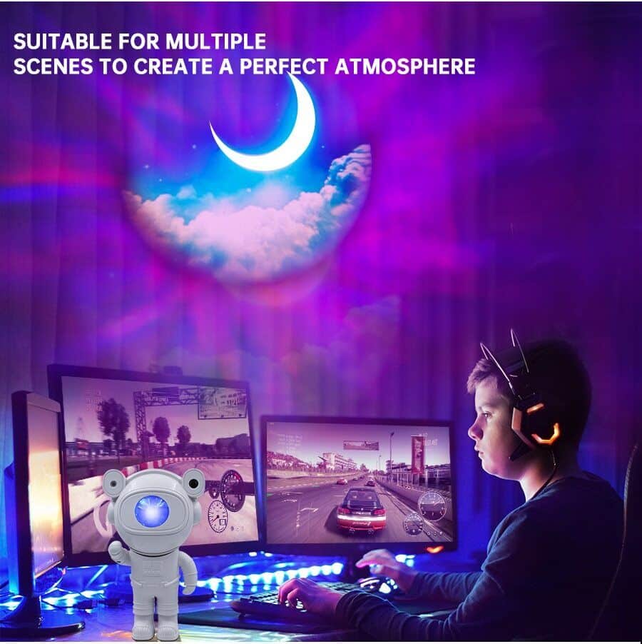 Astronaut Galaxy Projector Lamp Starry Star Bluetooth Music Night Light With Remote (Big)